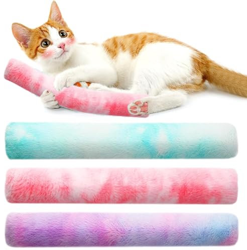 3 Stück Katzenminze Polster Spielzeug, Weich und Bequem Interaktiv Katzenspielzeug, Satte Farben Drinnen Katzenspielzeug mit Katzenminze Dauerhaft (Rosa&Grün&Lila)