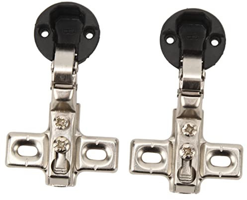 Mini Bisagra de Gabinete con Orificio de 26 Mm, Resorte Fuerte, Copa de Bisagra Exquisita, Evita Caídas, Apertura Suave, Acero Laminado en Frío, 2 Bisagras de Vidrio, para (Media
