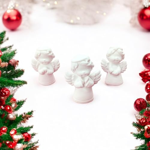 Doni Bomboniere Juego de 12 figuras de yeso con forma de ángel, decoración navideña, para cerrar paquetes de regalos en variantes surtidas, original, económico, gadget