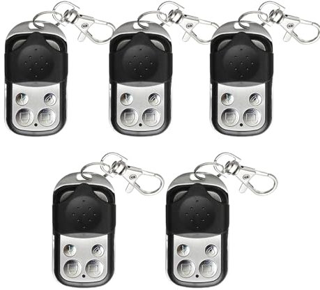 Universal Garage Door Opener Remote, 5 Pcs 433Mhz Wireless Garage Door Remote, Garage Remote Control Key Fob with Key Cover Slide for Clone Garage Gate Door Opener (Lock Type)