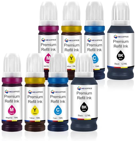 Kompatible für 104 Tinte Ersatz für Epson 104 103 102 Tinte 8-Pack | für Ecotank ET-2820 ET-4800 ET-2870 ET-2810 ET-2862 ET-2826 ET-2856 ET-4810 ET-2811 ET-2812 ET-2814 ET-2815 ET-2821 ET-2710