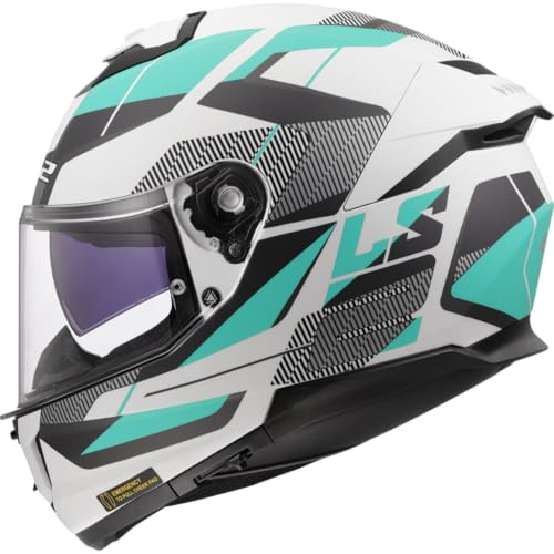 LS2, Integraler Motorradhelm STREAM II ROAD Matt Cyan Light Grey, M