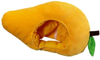 Harilla Plüsch-Frucht-Kopfbedeckung, Mango-Hut, Ski-Kapuze, Cartoon-Kopfbedeckung, lustiges Cosplay-Kostüm
