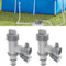 Adaptateur de Tuyau de Piscine Hors Sol avec Vanne d'entretien/d'arrêt et Support de Tuyau, Accessoires de Piscine pour Système de Pompe de Piscine, pour Tuyau 32/38mm (Lot de 2)