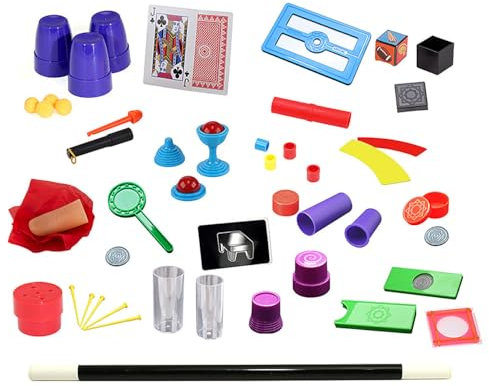 Playtastic Zauberset: Kinder-Zauberkasten mit 74 tollen Zaubertricks und Zauberstab (Zauberspielzeug, Zauber-Pack, Spielzeug)