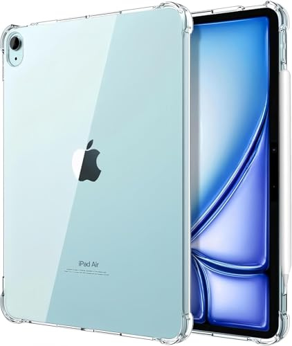 World biz Transparente Schutzhülle für iPad Air 13 Zoll (M2) 2024 (A2898/A2899/A2900), flexible, transparente, weiche TPU-verstärkte Ecke, stoßfeste Abdeckung für iPad Air 33 cm (13 Zoll), transparent