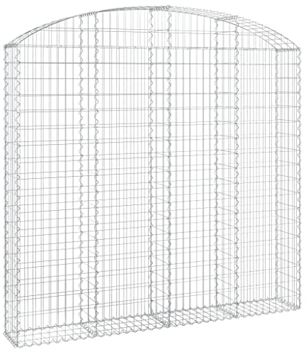 Panier de Gabion, Panier à Pierre Gabion Mur de Soutènement Clôture de Jardin arqué 200x30x180/200 cm Fer galvanisé