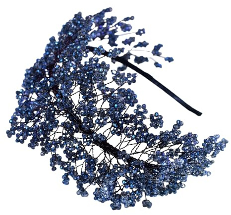 Uqezagpa Kristall-Stirnband, Party-Haarreif, glitzernd, gewebtes Haarband, Braut, Hochzeit, Braut, Stirnband, Abendparty, Frisur