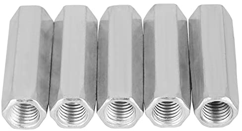 Watris Veiyi 5 Stück Gewindestange M10, Verzinkter Stahl Langmutter | Langes Hex Hülsenmutter für Industrie, Elektronik, Montage (M10*50)