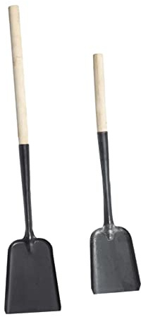 SOLUSTRE Pala Para Carbón y Cenizas 2 Piezas (grande Pequeña) Mango Largo Resistente Herramienta De Limpieza Para Chimeneas y Barbacoas Adecuado Hogar y Exteriores Pala De Mano Para Fogatas