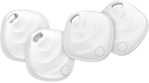 [Apple MFi Certified] Air Tags-4 Pack, Bluetooth GPS Tracker Tag Item Finders for Apple Find My (iOS Only), Anti-Lost Airtag for Travel, Key Finder Smart Tag for Luggage, Bag, Wallet and More, White