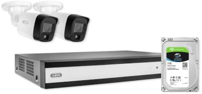 ABUS TVVR33623T - Set all-in-one: videoregistratore Performance Line e 2 mini telecamere analogiche (FlexNiteView), riconoscimento intelligente di persone e veicoli, controllo browser su PC, mobile