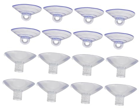 MOTHNUR 16PCS Transparent Cat Hammock Suction Cups with Strong PVC Vacuum Holders for Window Perches Easy Install Replacement for Glass Mounting Cat Beds and Perches