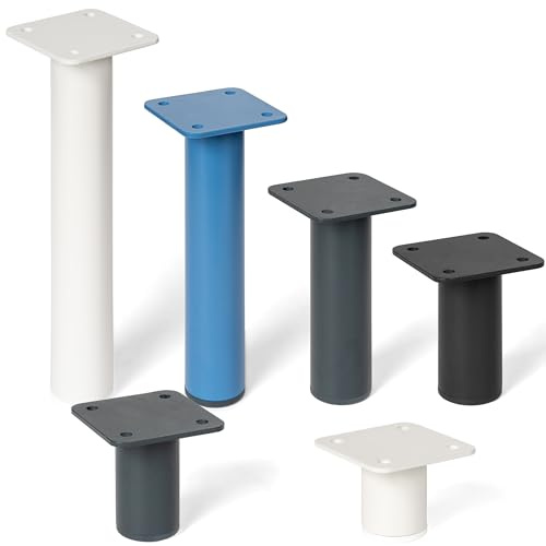 HOLZBRINK Piedini per mobili 25 cm in metallo antracite Ø42,4 mm (Set di 4) – Piedi letto 25 cm, gambe per cassettiera e scaffale – stabile, design moderno, verniciati a polvere – Modello: HLT-14C