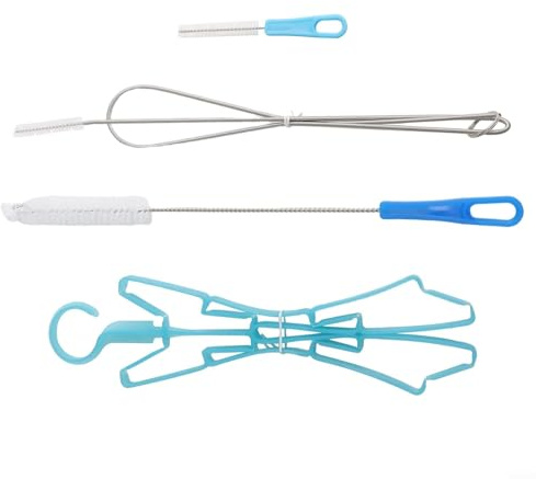 Volakebeing Reinigungsset für Trinkblasen mit Bürsten für Taschen, Schläuche & Ventile - 4-teiliges Set mit langem Griff, Edelstahlfeder, Trocknen