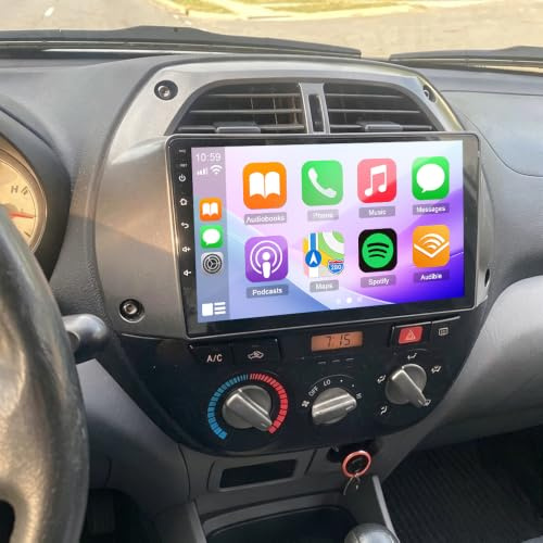 4+64G Android 14 Autoradio für Toyota RAV4 2001-2006 Head Unit, 9 Zoll Touchscreen Bildschirm Radio Bluetooth with Carplay Android 2 Din Radio mit Rückfahrkamera Navi GPS WiFi FM/RDS Mirror Link