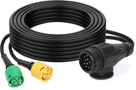 AOHEWEI Cavo Rimorchio 5.5 m Spina 13 Pin e 2X Connettore 5 Pin Cablaggio con Connettore a Baionetta per Illuminazione Rimorchio Luci Posteriori