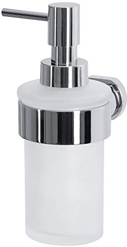 Spirella Seifenspender Milo | Glas | zur Wandmontage inklusive Schrauben | auch zum Kleben geeignet - separat erhältlich, 10x11x17,5