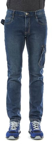 U-POWER DON'T WORRY... BE HAPPY! Pantalone da Lavoro con Porta Ginocchiera Jam Guado Jeans
