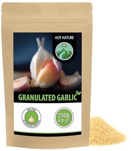Alpi Nature Knoblauchgranulat 250g, Knoblauch granuliert | Knoblauch Granulat getrocknet, ideal für Suppen, Eintöpfe, Pasta & Pfannengerichte