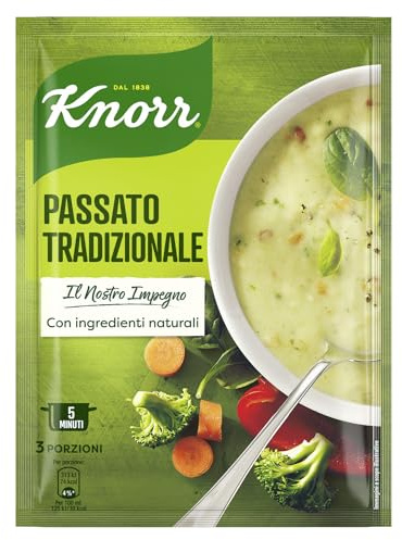 Knorr Passato di Verdure, Piatti Pronti Knorr con Ingredienti Naturali, Senza Coloranti e Senza Conservanti Aggiunti, Ricco e Fonte di Fibre, Vegano, 15 Confezioni da 750ml