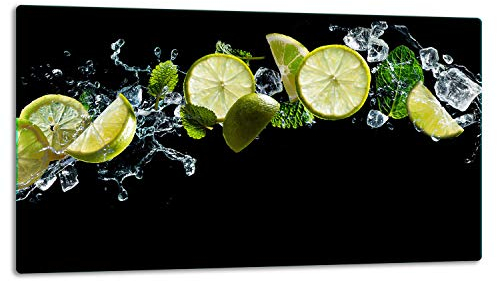 TMK ArtDeko – Schneidebrett Glas – Glasschneidebrett für die Küche 52x30 cm – Robust, Hygienisch & Rutschfest – Glas Schneidebrett – Zusätzliche Arbeitsfläche – Vielseitige Nutzung