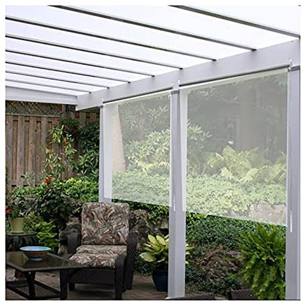 QWEASDF Tapparella Avvolgibile in PVC Trasparente per Esterni, Tenda a Rullo Grandi Impermeabili, Tende Trasparenti per finestre da Balcone, Antipioggia, Antivento, per Giardino,140x250cm/55.1x98.4in