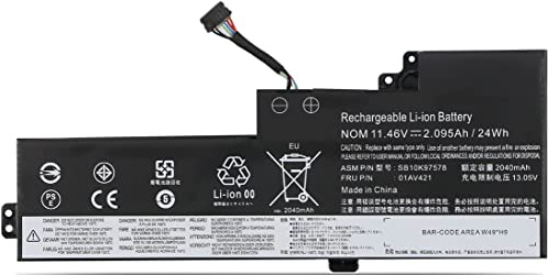 AKKEE 01AV421 SB10K97578 Laptop Akku für Lenovo ThinkPad T470 A475 T480 A485 TP25 Series 01AV419 01AV420 01AV489 SB10K97576 SB10K97577 11.46V 24Wh 2095mAh 3-Cell