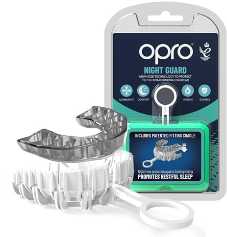 Opro protège-dents de nuit recommandé par les dentistes pour le grincement des dents, le bruxisme et l'ATM. Sommeil réparateur. Avec étui de protection dentaire antimicrobien