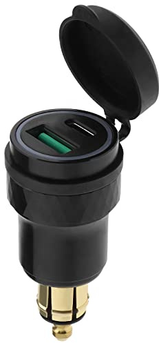 EMSea Adaptador de Cargador USB con Enchufe DIN para motocicleta Compatible con BMW y Ducati Estilo Europeo