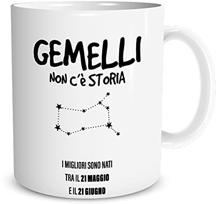 Lol t-shirt Tazza in Ceramica Mug Personalizzata con Segno Zodiacale a Scelta - Oroscopo - Zodiaco - Idea Regalo - Ufficio - Compleanno