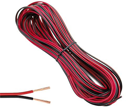 GOIYZTTR 10M 22AWG Fil Electrique Rouge Noir Dual Core Fil de Câbles Fil Parallèle 2 Conducteurs Utilisé Lampes D'éclairage et Electroniques Câblage Interne
