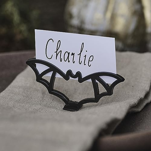 Ginger Ray Halloween Tischkartenhalter aus Metall, schwarz, Fledermaus, Party-Tischdekoration, 4 Stück