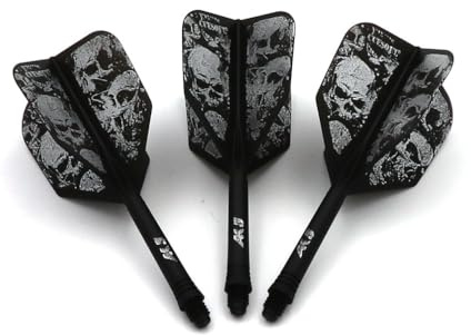 CUESOUL - ROST Integrated Dart Flights - Skeleton Black Shape - Dart Flights M