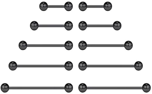 NewkeepsR 20G/18G/16G/14G/12G/10G Steel Tongue Ring Nipple Piercing Barbell