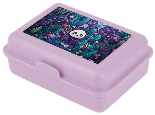 Baagl Contenitore per il Pranzo per Bambini, per la Scuola, per lo Snack (Jungle Panda Viola)