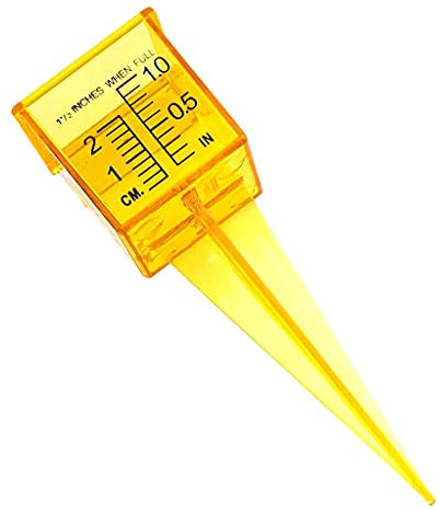 Arroseur portable et pluviomètre à large goulot jaune vif Outil de mesure de l'eau pour pelouse, cour, extérieur, maison