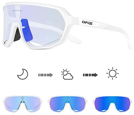KAPVOE Selbsttönende Fahrradbrille Herren Damen TR90 UV400 K63
