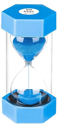 SuLiao Sand Timer 60 Minute Hourglass,Plastic Sand Clock 60 Minutes, Small Blue Sand Watch 60 Min, Hour Glass Colored Sandglass Timer for Kids, Games, Classroom, Kitchen, Decorative