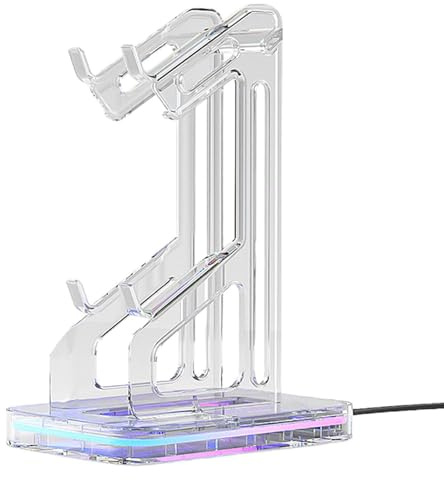 Stativ för bordskontroller rack, stöd för Gamepad-display, hållare för controller, dörr skrivbordsstyrenhet, stöd för dubbla spelplattor, för de flesta konsoler