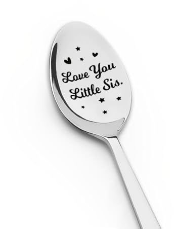 Little Sister Christmas Gifts for Sister Birthday Gifts for Sister Love You Little Sis Spoon for Little Sister Christmas Presents for Sister Leaving Gifts for Soul Sister Coffee Tea Spoon