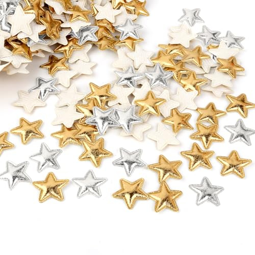 Sterne Konfetti Geburtstag Gold Silber, 200 Stück Glitzer Konfetti Sterne Deko, Gold Silber Streudeko Hochzeit, Stern Deko Weihnachten, Konfetti Sterne für Geburtstag, Silvester, Hochzeit Deko