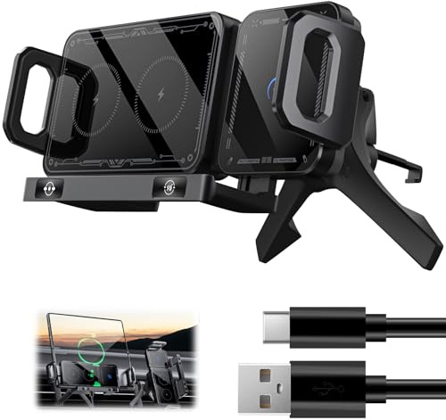 OneNine Handyhalterung Auto für Galaxy Z Fold/Flip mit Ladefunktion | 15 W Wireless Charger Auto, 90°-Autorotation, kfz handyhalterung für Samsung Galaxy Z Fold/Z Flip, iPhone Serie 16-8