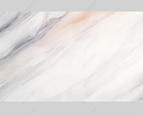 MZOwallpaper Papier Peint Intissé Marbrage Blanc Poster Tableaux Muraux Tapisserie Photo Trompe L'Oeil Salon Chambre Art Mural 400Cm(L) X280Cm(H)