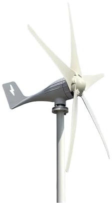 QZCX Turbina Eolica, Piccolo neratore Eolico a turbina a Kit Completo 3kw 24v 48v 3 Pale Dynamo RV Yacht Farm Turbine eoliche a Bassa velocità di avviamento(White_24V)