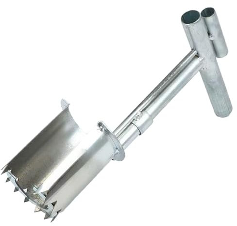 Fioriera per bulbi in acciaio inossidabile, trapiantatore da giardino ergonomico, strumento di scavo resistente, marcatore di profondità 395 g per fiori, verdure, copertura del terreno, giardinaggio