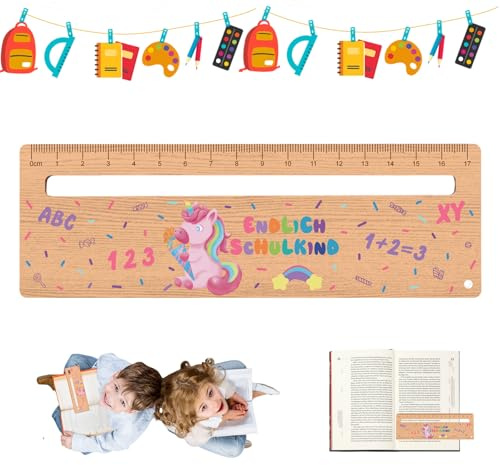 Lesehilfe Kinder 1 Klasse Lesehilfe-2026 Schulkind Personalisiert Holz Lesezeichen Leselineal mit Lesefenster zur Einschulung Grundschüler Legasthene Kinder Schulanfang Geschenkidee Schultüten Füllung