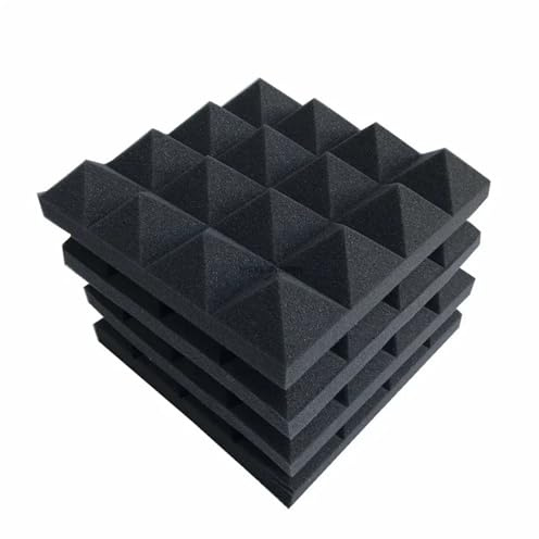 SHBHWS 12 Stück 25 x 25 x 5 cm Studio-Akustik-Schaumstoff-Pyramide, Schalldämmung, Schallabsorption, Behandlungsplatten