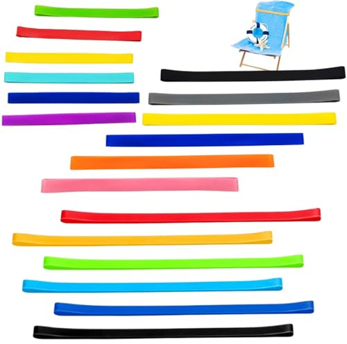Gotetiso 18 Stück Gummibänder Breit Silikon Gummibänder Groß 14cm 20cm 30cm Silikon Handtuchbänder Strand Gummiringe Dicke Elastische Strandtuchhalter Band Verpackung Gummibändern für Strandstuhl Büro