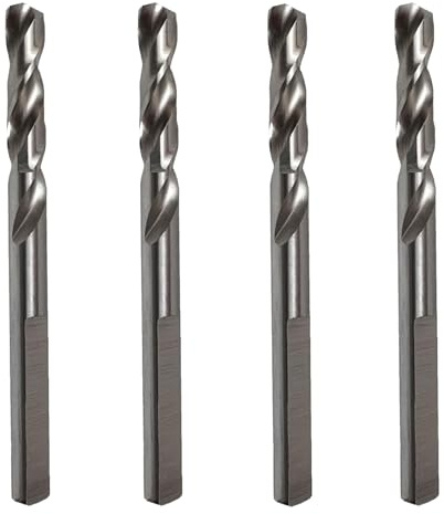 4pcs HSS Hole Saw Cutter Arbor Pilot Drill Bits 6.2mm x 100mm, Spiral Drill Bit Set Suitable for Various Materials, High Speed Steel Construction for Precision Drilling in Wood
